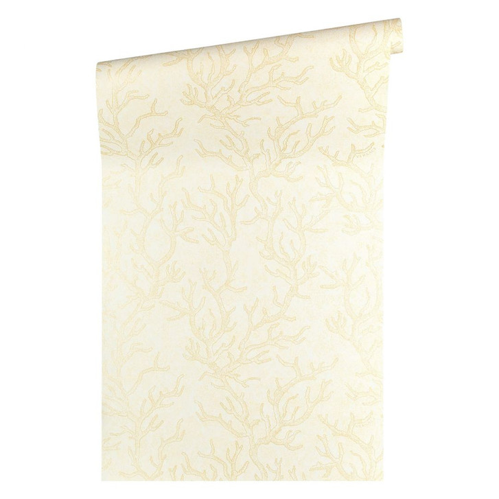 Versace wallpaper Tapete Les Etoiles de la Mer beige, creme, metallic - WA229177