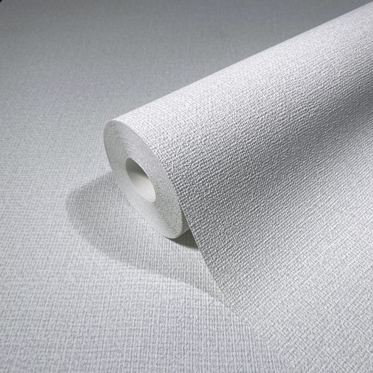 Vliestapete in textilem Uni weiss Struktur - WA507975