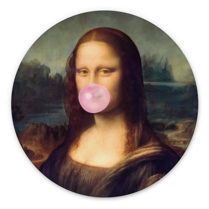 Wandbild Taudalpoi - Mona Lisa mit Kaugummi - Alu-Dibond Rund - WA393815