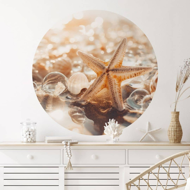 Wandtattoo Muscheln am sonnigen Strand - Treechild - Rund - WA474537