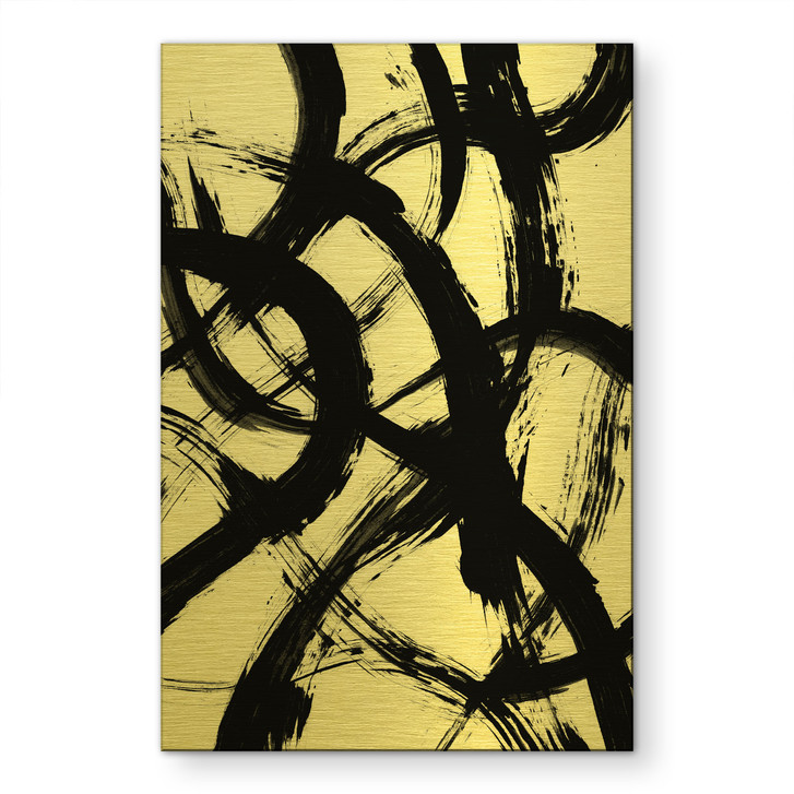 Alu-Dibond gebürstet mit Goldeffekt - Expressive Pinselkunst - Böhmer - WA515779