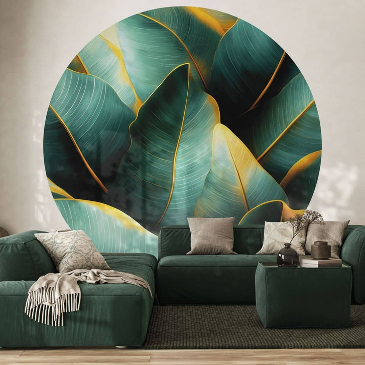 Fototapete Exotische Bananenblätter | Botanik Tapete - Jaszke - Rund - Selbstklebend/Vlies - WA468697