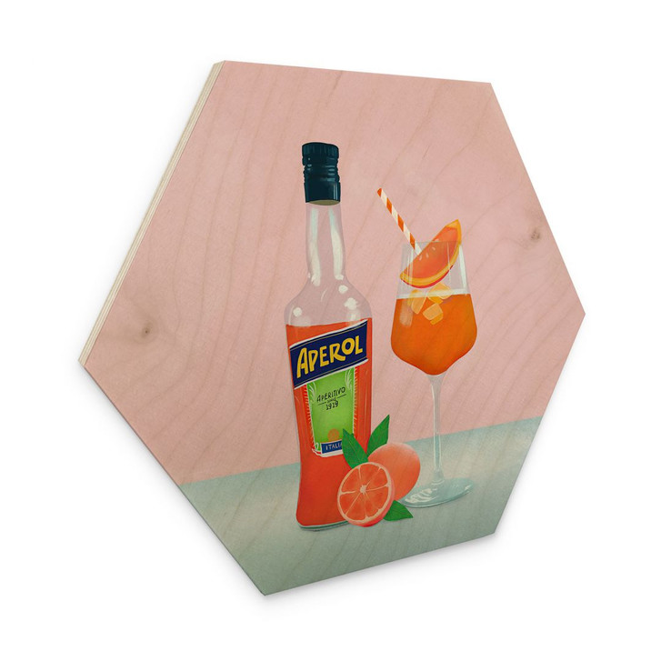 Hexagon Holzbild Aperol Spritz - Lizde - WA400491