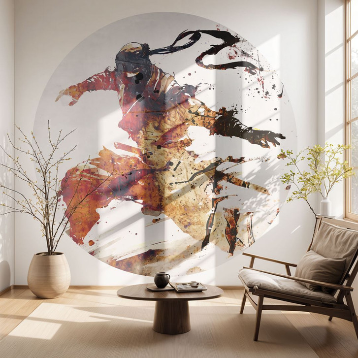 Fototapete Fliegender Ninja - Kulik - Rund - Selbstklebend/Vlies - WA468145