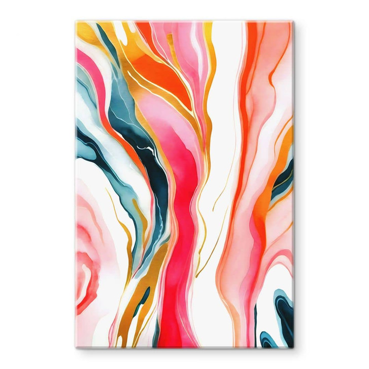 Glasbild Bunte Marmorierung abstrakt - Gokhale - WA424796