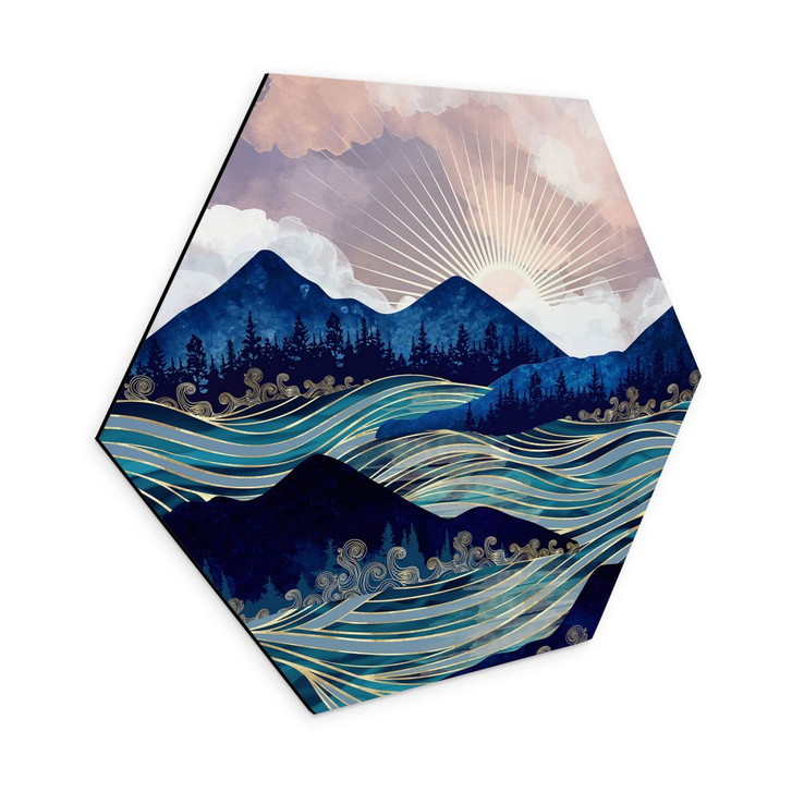 Hexagon Wandbild SpaceFrog Designs - Meerestreiben - Alu-Dibond - WA354864