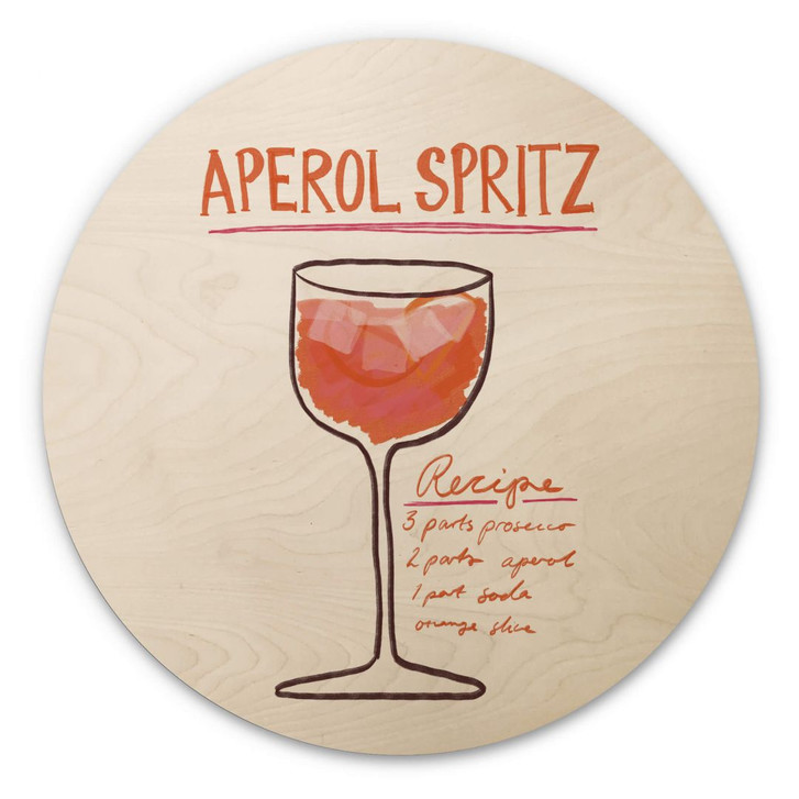 Holzbild Fritsch - Aperol Spritz - Rund - WA400439
