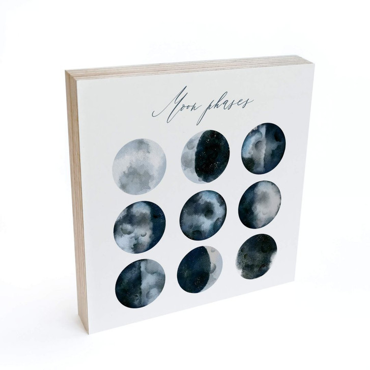 Holzbild zum Hinstellen - Moon Phases - 15x15cm - WA306402