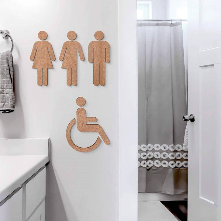 Holzdeko Mahagoni - WC Schild - WA340977