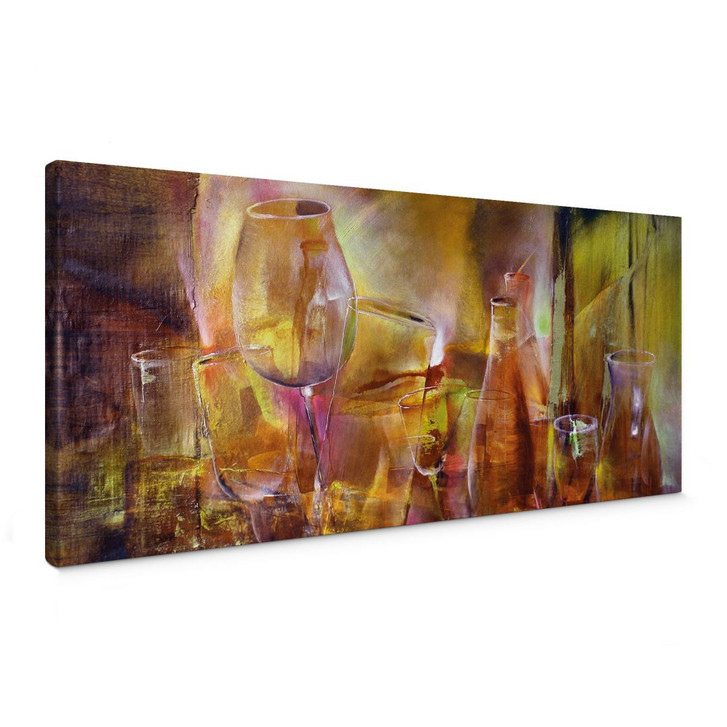 Leinwandbild Vasen und Gläser - Schmucker - Panorama - WA404745