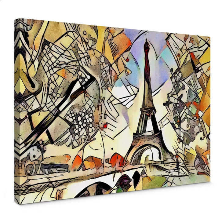 Leinwandbild Zamart - Kandinsky trifft Paris Eifelturm - WA335262