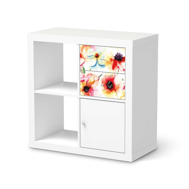 Möbelfolie IKEA IKEA Expedit Regal Schubladen - Water Color Flowers - CR115161