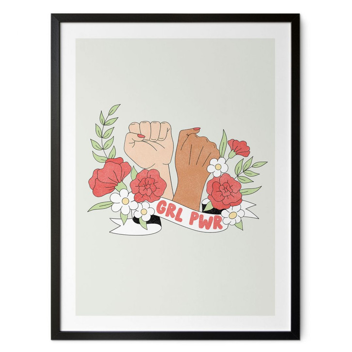 Poster Girl Power Blumen Statement - WA499040