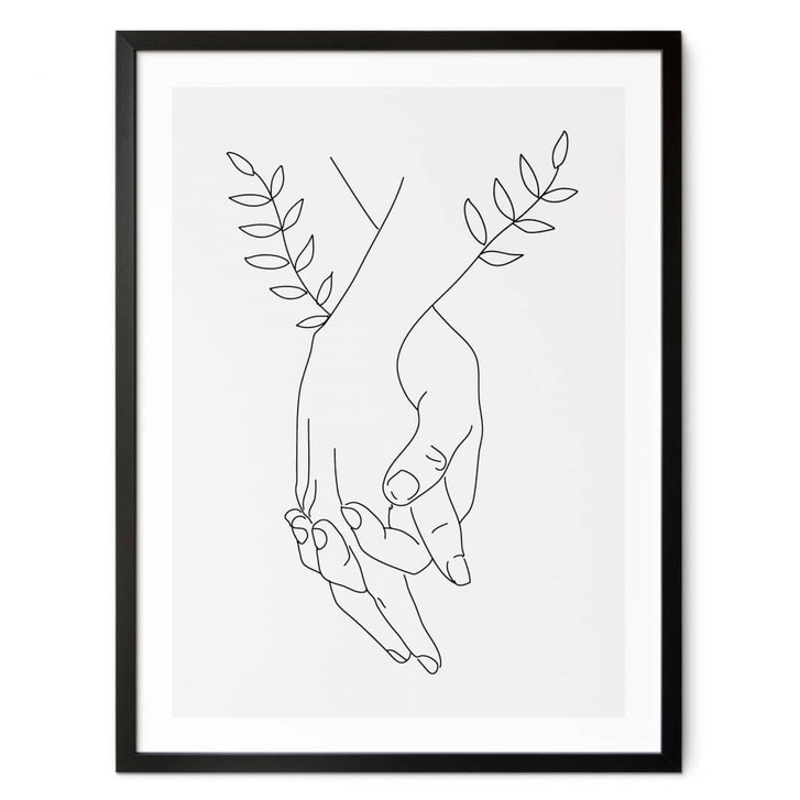 Poster Line Art - Liebespaar Händchen haltend - Lizde - WA427618