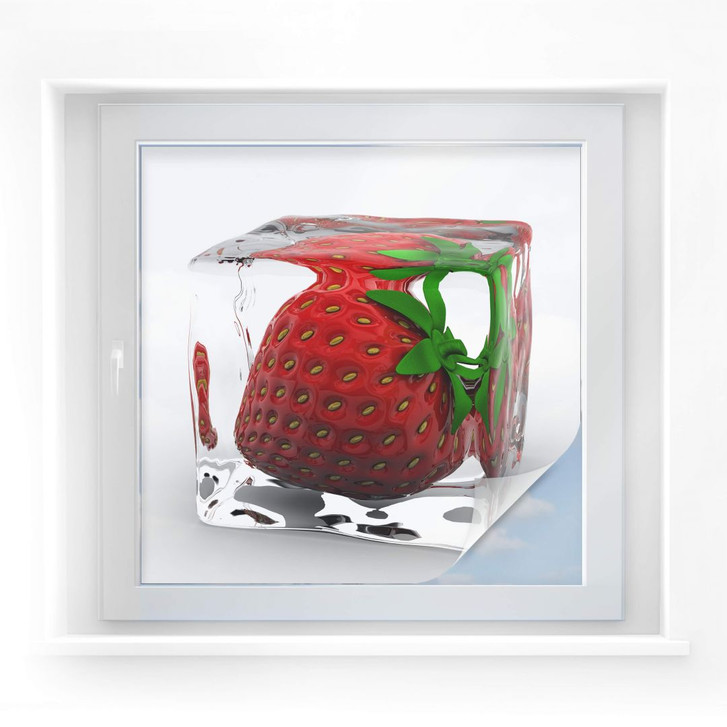 Sichtschutzfolie Erdbeereiswürfel - quadratisch - WA174782