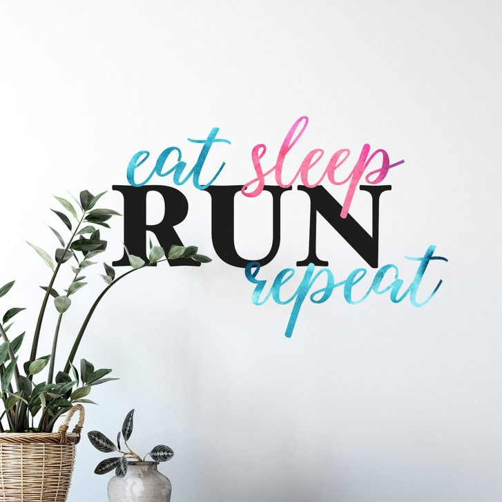 Wandtattoo - Eat Sleep Run Repeat bunt - WA286357