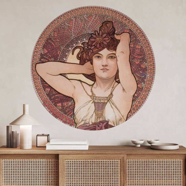 Wandtattoo Mucha - Edelsteine: Amethyst - Rund - WA501259