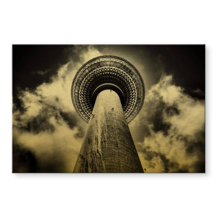 Alu-Dibond-Goldeffekt Brown - Fernsehturm Berlin - WA340428