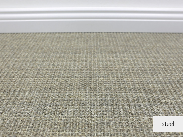 Diego Sisal Teppichboden Meterware in Steel - TS460438