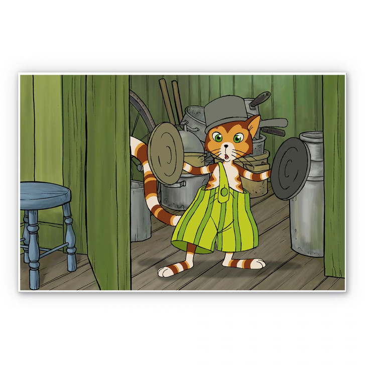 Hartschaumbild Pettersson und Findus - Findus der Musiker - WA130616