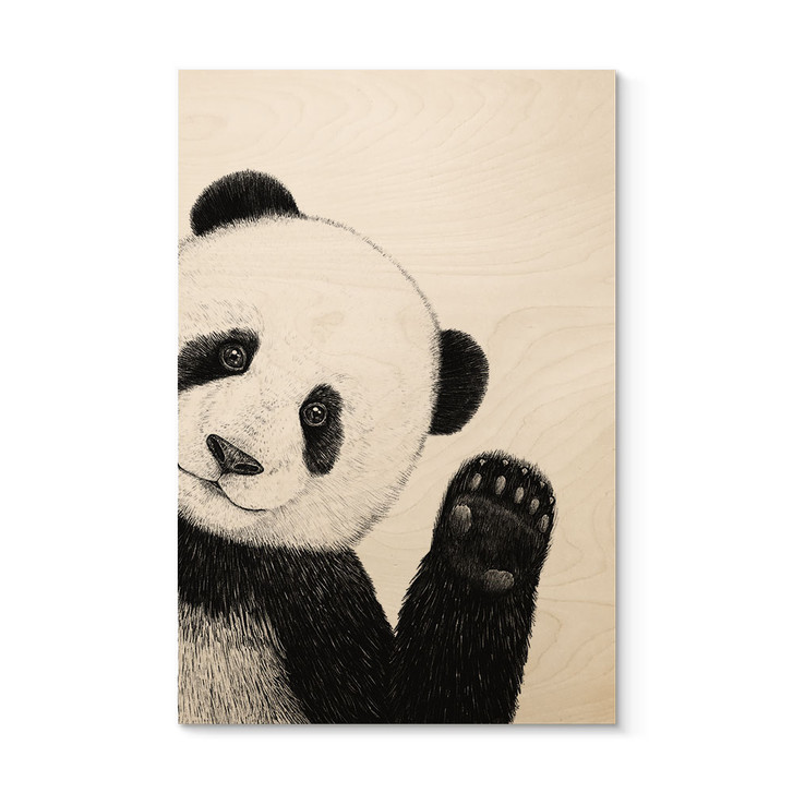 Holzbild Winkender Panda - Korenkova - WA434397