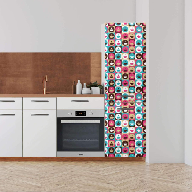 Klebefolie - Hochschrank (60x200cm) - Coffee Cups - CR110728