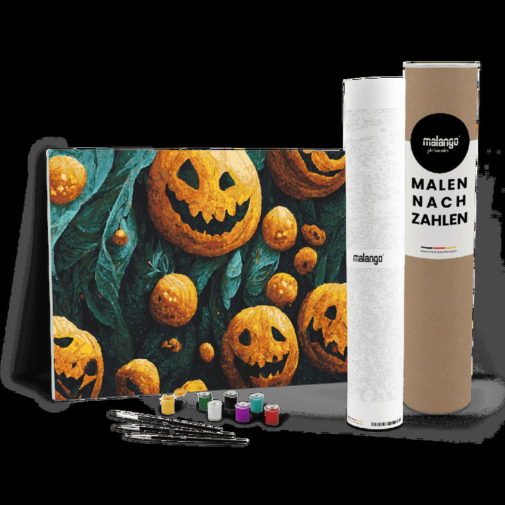 Malen nach Zahlen Leinwandbild - Halloween Kürbisse - WA446982