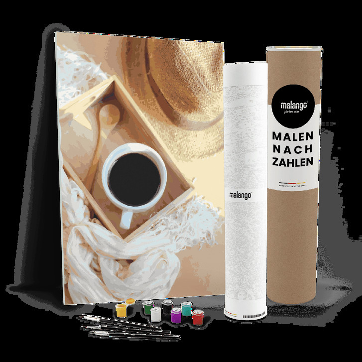 Malen nach Zahlen Leinwandbild - Kaffee - WA446780