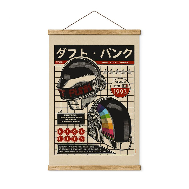 Stoffbild Pop-Art Kunstdruck inspiriert von Daft Punk - Gomes - WA411694