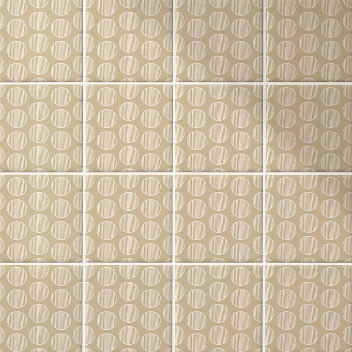 Fliesenaufkleber Boho - Kreise cappuccino - 12er Set - WA398100