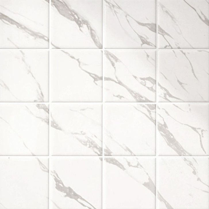 Fliesenaufkleber Marmor Optik, weiss-grau - Möbelfolie, Küchenrückwand, Badfolie - WA509103