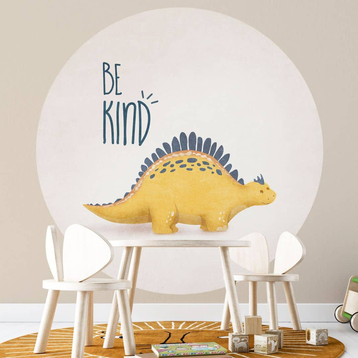 Fototapete Dino Be Kind - Stegosaurus - Tunaboylu - Rund - Selbstklebend/Vlies - WA467646