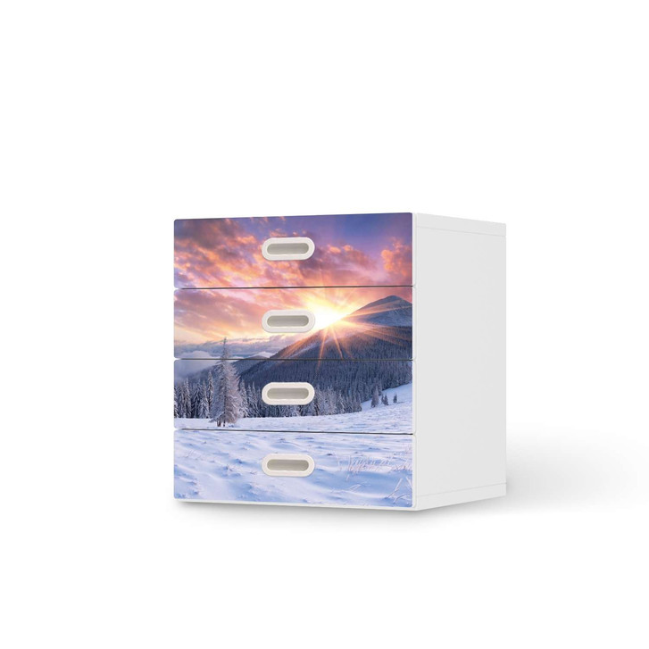 Klebefolie IKEA Stuva / Fritids Kommode - 4 Schubladen - Zauberhafte Winterlandschaft - CR112073