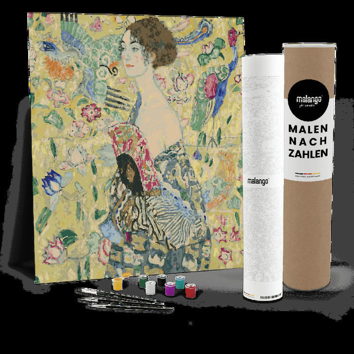 Malen nach Zahlen Leinwandbild - Klimt - Dame mit Fächer - WA447967