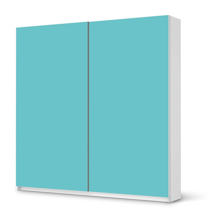 Möbel Klebefolie IKEA Pax Schrank 201cm Höhe - Schiebetür - Türkisgrün Light - CR113920