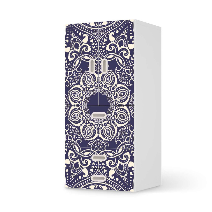 Möbelfolie IKEA Stuva / Fritids - 3 Schubladen und 2 kleinen Türen - Blue Mandala - CR117544