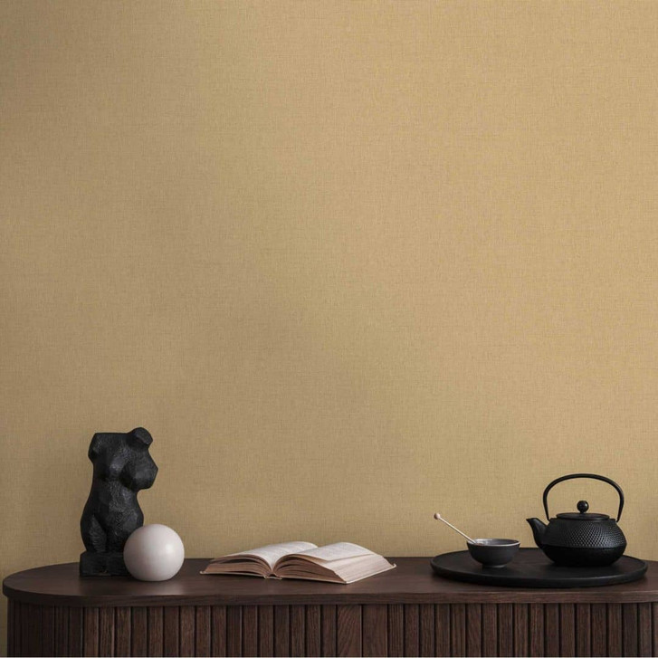 Unitapete mit Textilstruktur in Beige – Elegante Vliestapete - WA459008