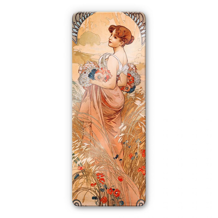 Glasbild Mucha - Jahreszeiten: Der Sommer 1900 - WA125832