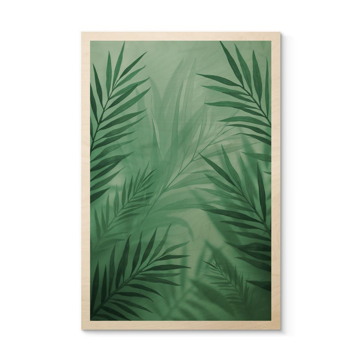 Holzbild Grüne Palmenblätter - WA449825