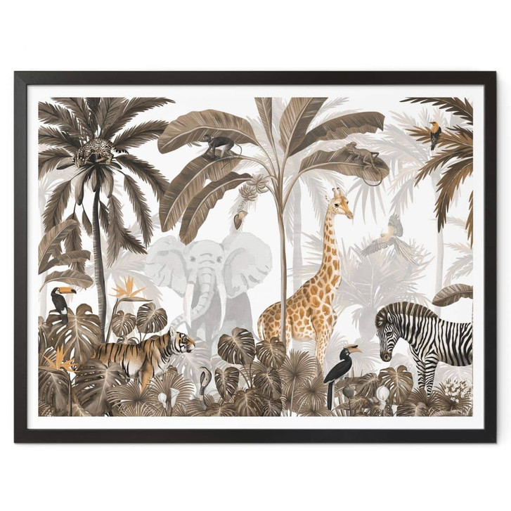 Kinderposter Kikki Belle - Dschungel Jive - Sepia - WA407902