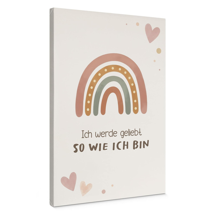 Leinwandbild mit Boho-Regenbogen - Affirmation 