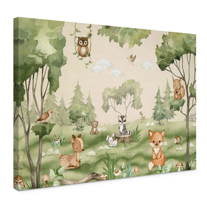 Leinwandbild Süsse Tiere im Herzen des Waldes - Oliver Robins - WA433049