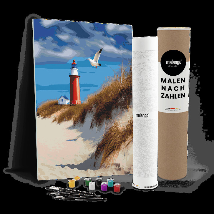 Malen nach Zahlen Leinwandbild - Leuchtturm schöne Aussicht - WA447422