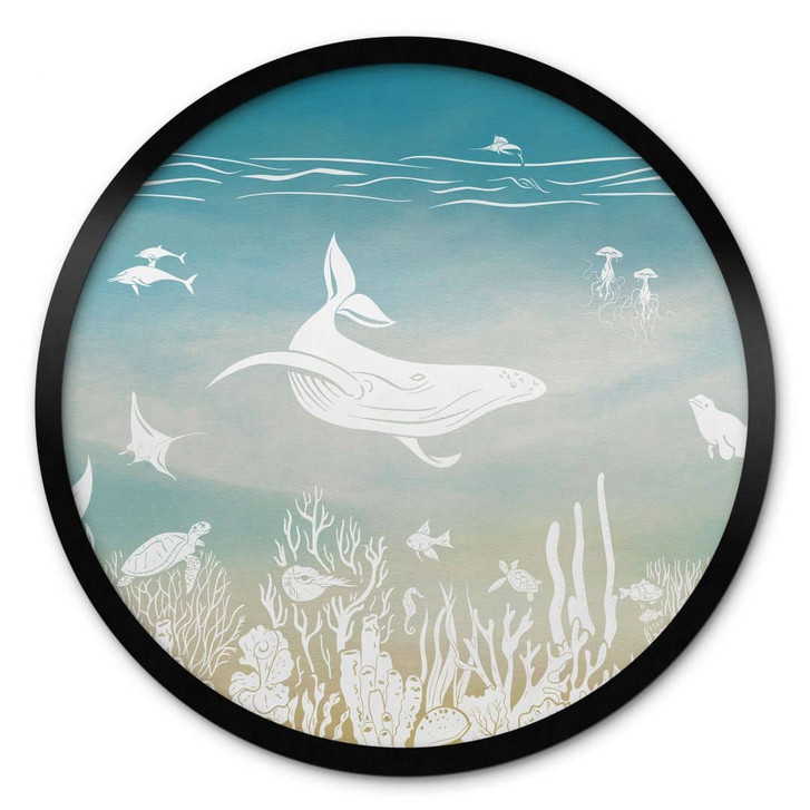 Poster Unterwasserwelt-Paradies - Ombre - Kikki Belle - Rund - WA448157