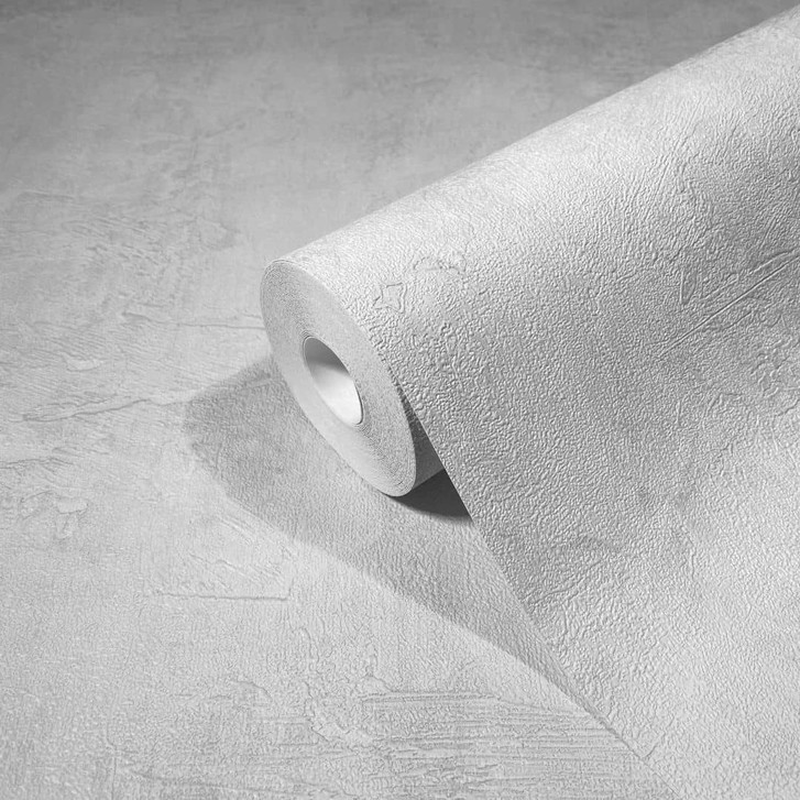 Vliestapete in Betonoptik Uni weiss Struktur - WA444931