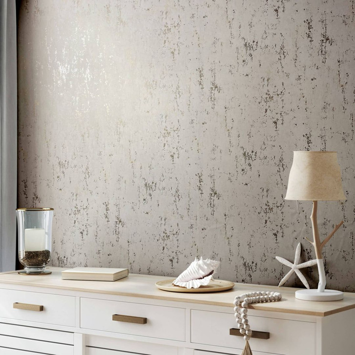 Vliestapete mit schimmerndem Glanz beige Betonoptik - WA445321