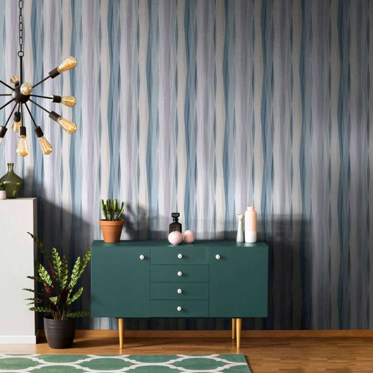 Vliestapete Streifen Streifen Modern, Kids matt in Blau - WA483149