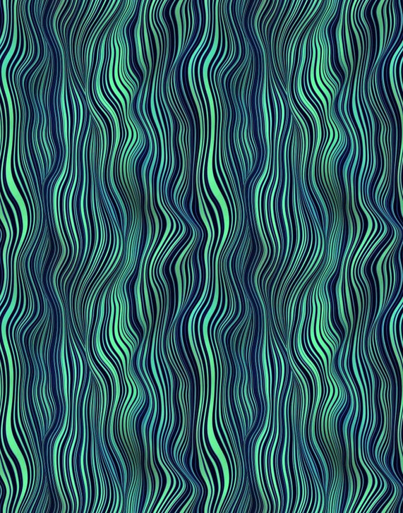 Fototapete Bildtapete Wellenlinien in Blau und Petrol mit grafischem Streifenmuster 2.7 x 2.12 m - WA505237