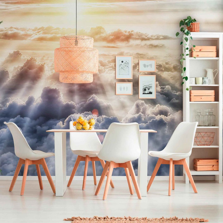 Fototapete Wolken SunnyClouds in blau grau - Vliestapete Designwalls 2 - 2.55x3.5 m - WA385993