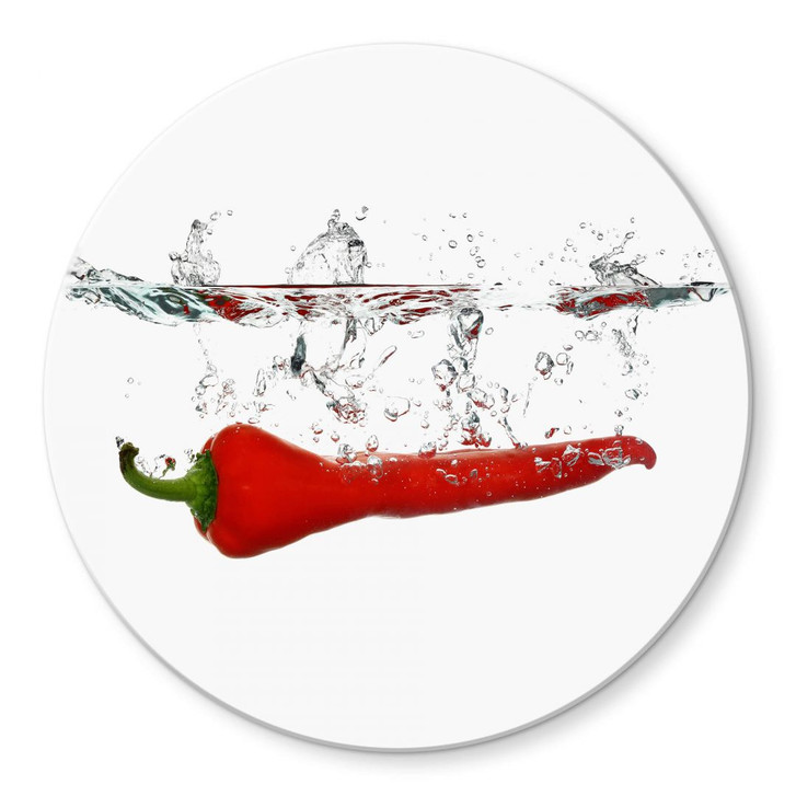 Glasbild Chilischote - rund - WA121831